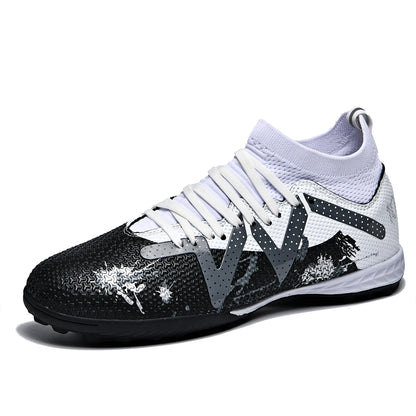 TF Turf Soccer Shoes PU Fabric Breathable Upper Rubber Sole Wear Resistant Anti Slip Men Women Kids Youth Training Sneakers
