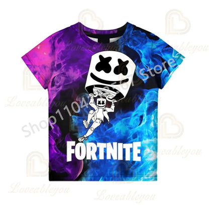 F-Fortnited T-Shirt für Jugendliche – Battle-Game-Shirt für Erwachsene, kurzärmeliges Sommer-T-Shirt für Teenager, Jungen und Mädchen