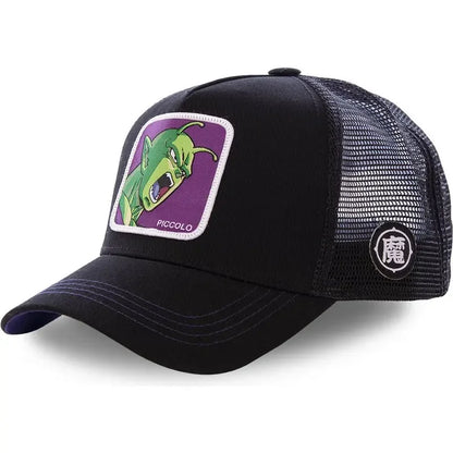 Casquette Dragon Ball Son Goku pour l'été : casquette de voyage à visière, pour homme, brodée, style hip-hop, visière pare-soleil, casquette trucker ajustable en maille