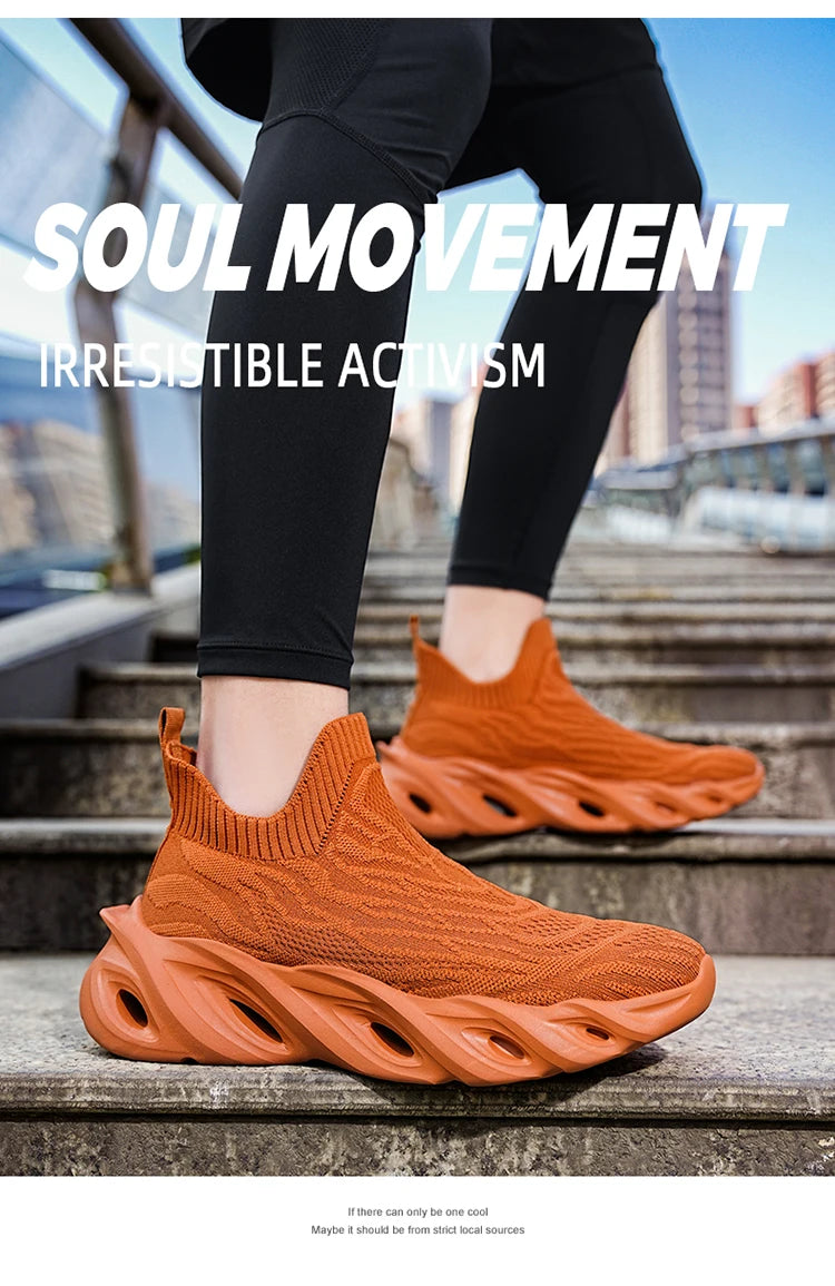 Classic Fashion Yellow Men's Running Shoes Comfort Socks Shoes Trainers Men Unisex Athletic Shoes Big Size 46 Zapatillas Hombre