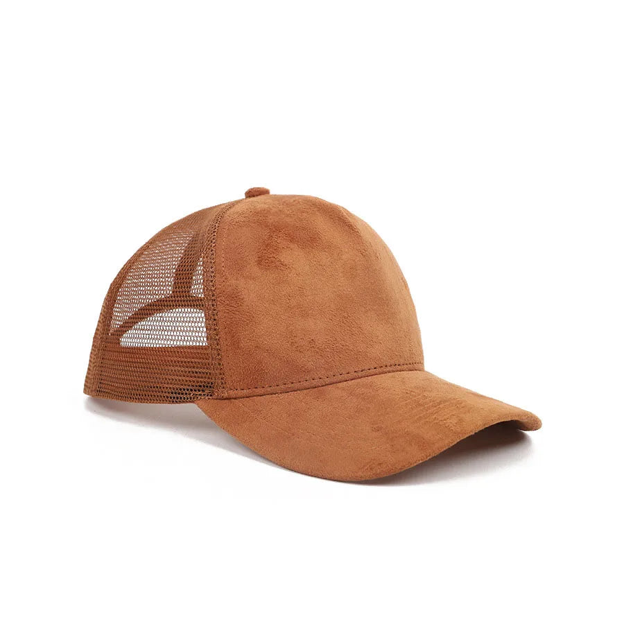 1 Piece Baseball Cap Men 5 panel Mesh Suede Trucker Hat Womren Spring Summer Outdoor Sports Hats Women Solid Color gorros