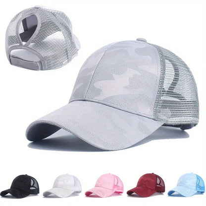 Baseballkepsar för kvinnor med hästsvans, vår- och sommarhattar i nät, löparhattar med snapback, justerbara hattar för kvinnor och flickor, utomhushattar med visir