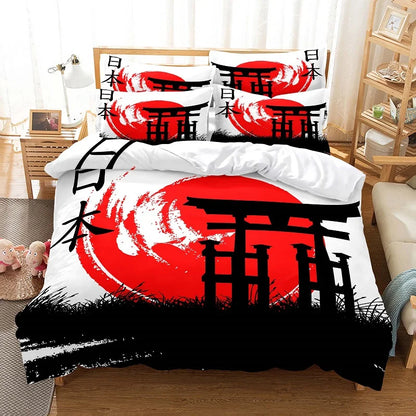 Bamboo Painting Duvet Cover Set Chinese Style Bedding Set Youth Linen Queen Size Bed Comforter Cover Set Fashion Bedding Set