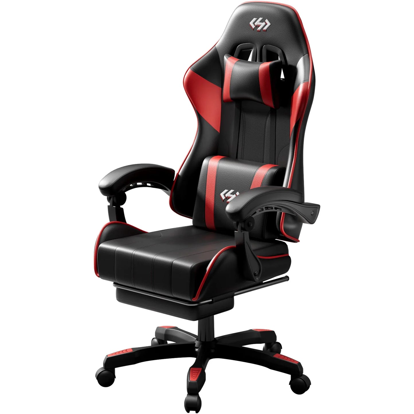 Silla gaming ergonómica, silla de oficina para ordenador con reposapiés y reposacabezas, silla de oficina para adultos con altura y respaldo ajustables