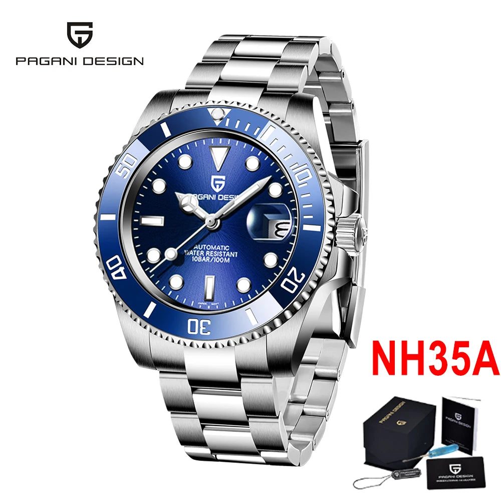 PAGANI DESIGN 2026 New Men's Watches Top Luxury Gold Automatic Mechanical Wrist Watch Men Stainless Steel Waterproof Men Watch