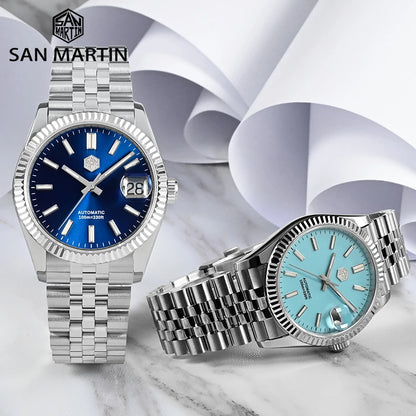 San Martin 36.5mm Men's Dress Watch Top Brand Luxury Automatic Mechanical Fashion Couples Watches Sapphire Waterproof 100m BGW9