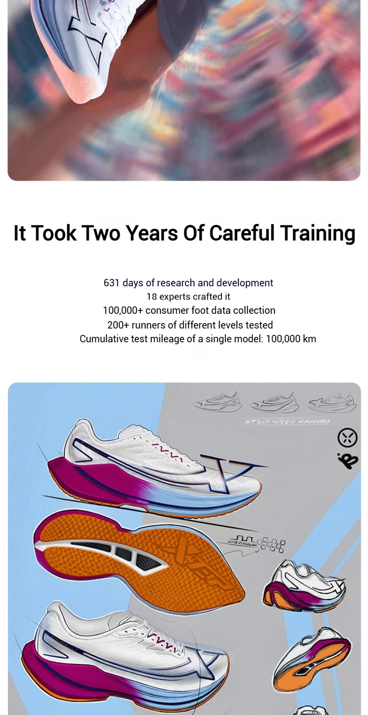 Xtep Shyft 1.0 profesionalni tekaški čevlji za moške, poletni maratonski čevlji z ogljikovo ploščo za blaženje udarcev, tekmovalni čevlji 875319110083