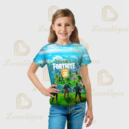 Fortnite 3D spausdintas didelių dydžių gobtuvas, marškinėliai vaikams, madingas gatvės stiliaus laisvalaikio gobtuvas-striukė