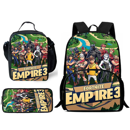 Set scuola classico FortniteS per bambini: zaino, borsa pranzo e astuccio, borse scolastiche capienti per bambino e bambina, idea regalo perfetta