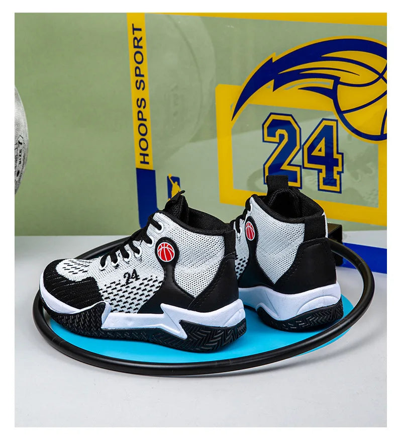 Large Size High-Top Sports Shoes Men's Casual Breathable Comfortable Thick-Soled Basketball and Running Shoes