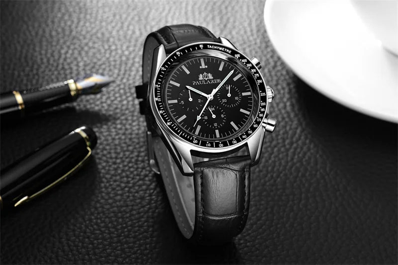 PAULAREIS P Brand Luxury Men Mechanical Watches Calendar Business Watch Men's Sports Waterproof Stainless Steel Automatic Watches