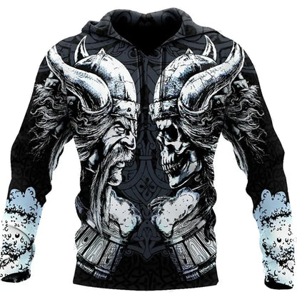 2023 New Autumn Men's Hoodie Wolf Print 3D Sweatshirts Urban Trendy All-Match Oversized Tops Poleron Hooded Clothes Men Clothing