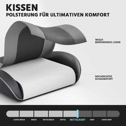 Black-Grey Ergonomic Gaming Chair, Lumbar Support, Breathable PU Leather, Adjustable Height & Backrest, 200kg for Office & PC