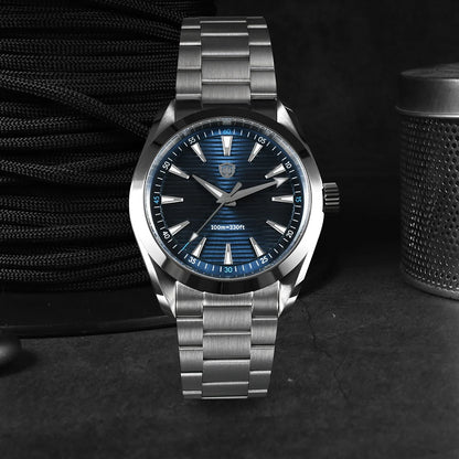Ceas Watchdives WD0006, mecanism VH31 cu secundar fluid, sticlă de safir bombată, strat luminescent BGW9, rezistent la apă până la 10 bari, 38 mm, stil vintage