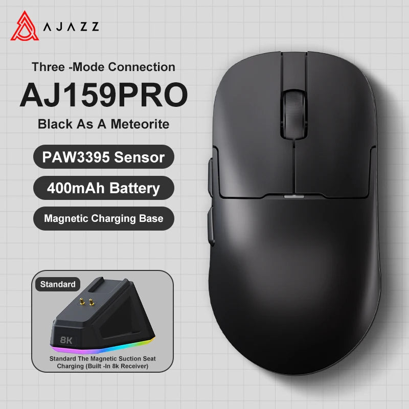 Bezdrôtová herná myš AJAZZ AJ159 APEX/AJ159PRO s RGB magnetickou nabíjacou základňou, ľahká herná myš AJ159P pre PC a notebook