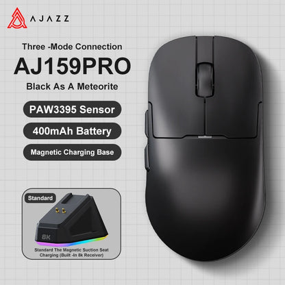 Bezdrôtová herná myš AJAZZ AJ159 APEX/AJ159PRO s RGB magnetickou nabíjacou základňou, ľahká herná myš AJ159P pre PC a notebook