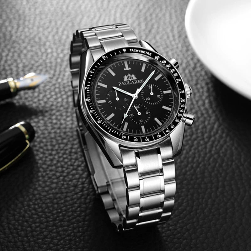 PAULAREIS P Brand Luxury Men Mechanical Watches Calendar Business Watch Men's Sports Waterproof Stainless Steel Automatic Watches