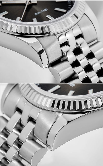 Reloj para hombre ADDIESDIVE AD2073, cristal de zafiro, 36mm, VH31, esfera sunburst, cuarzo, 10Bar, impermeable para buceo, luminoso