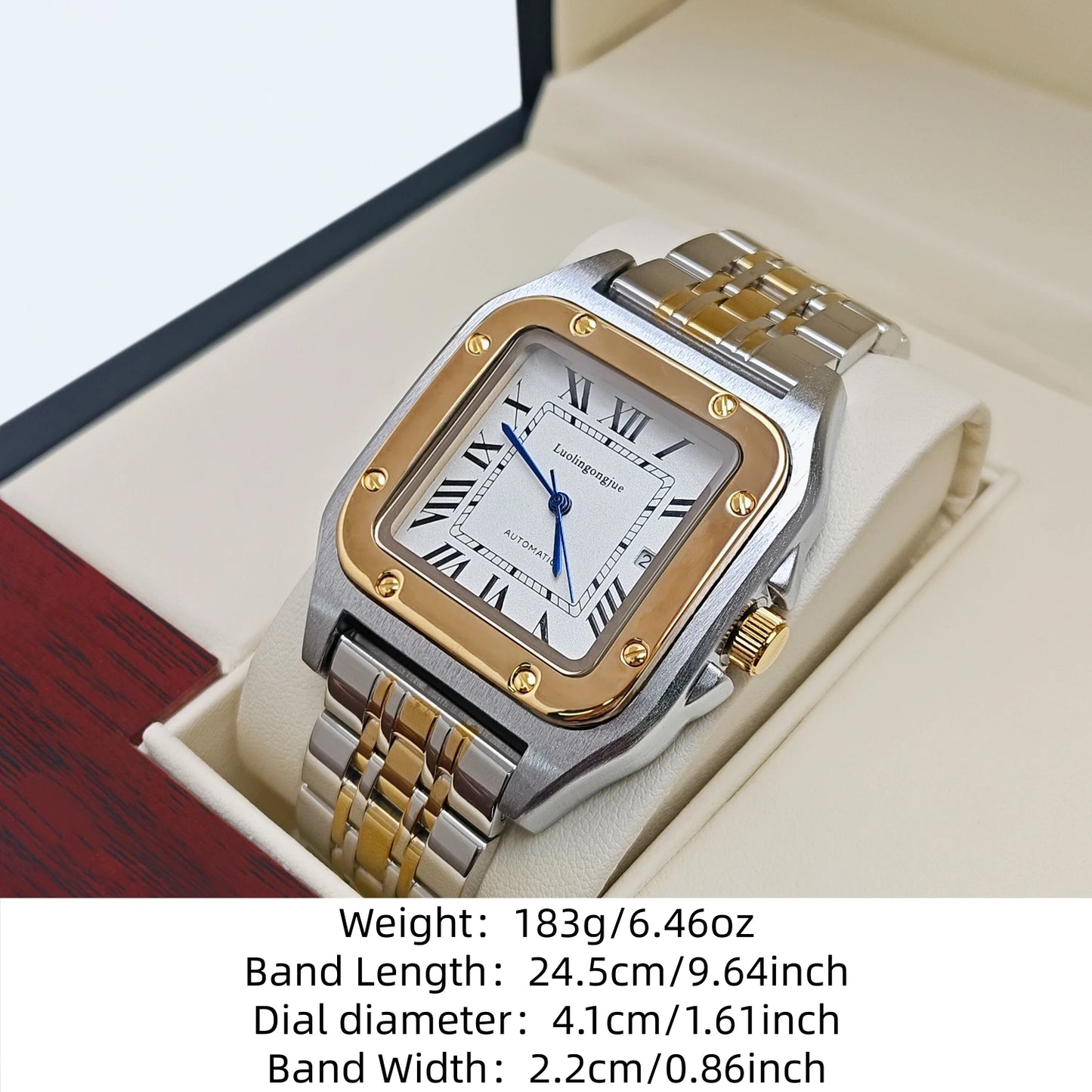 High-End Business Series Men's Watches, Fully Automatic Mechanical Watches, Skeleton Design, Butterfly Clasp Stainless Steel Strap, High-End Luxury Small Square Men's Watches, Fashionable Business Casual Multifunctional Men's