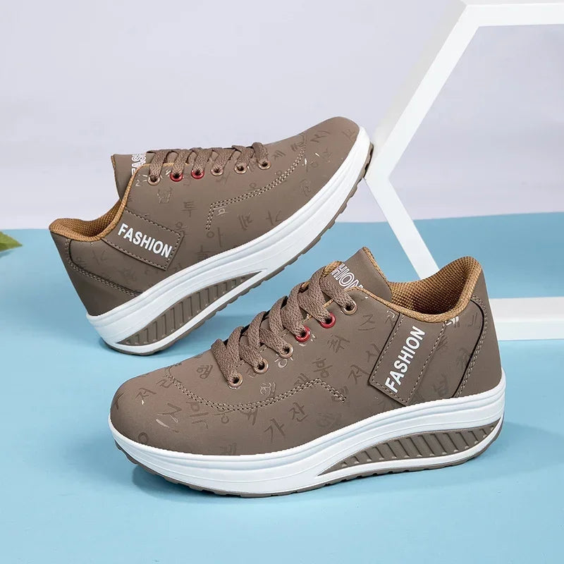 Women Outdoor Thick Bottom Swinging Casual Shoes Fashion Platform Large 42 Flat Bottom Walking Sports Shoes Walking and Running