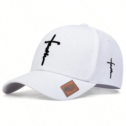 Șepci de baseball unisex cu broderie în formă de cruce, reglabile, pentru activități în aer liber, de primăvară și toamnă, casual, cu protecție solară