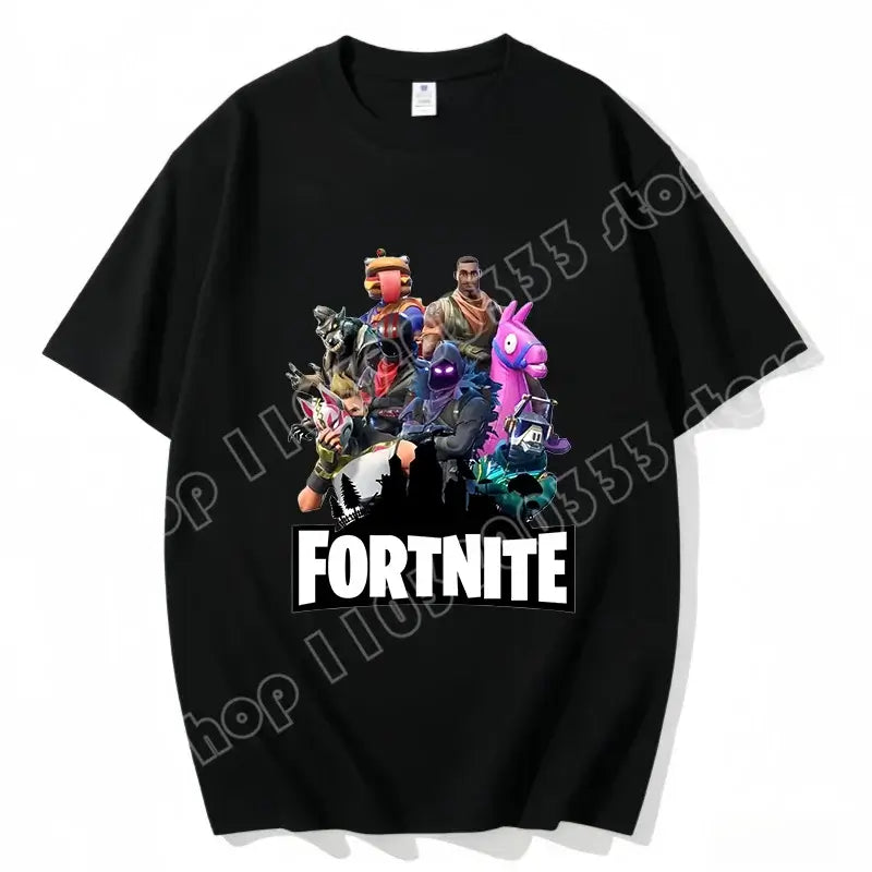 Fortnite Crew Neck T Shirt Unisex Adult Game Dance Fashion New Pure Cotton Short Sleeve Tops Perfect for Casual Wear Vacations