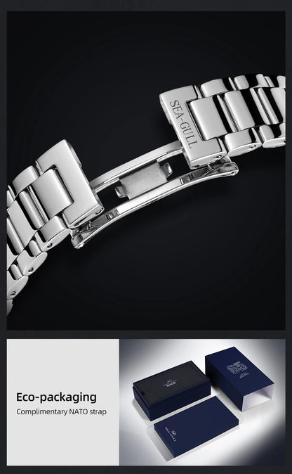Seagull Flywheel Series Men's Watch Xidong Mechanical Watch 316L Precision Steel Band 39mm Business Watch Relojes Para Hombres
