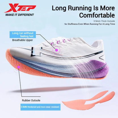 Xtep Shyft 1.0 profesionalni tekaški čevlji za moške, poletni maratonski čevlji z ogljikovo ploščo za blaženje udarcev, tekmovalni čevlji 875319110083