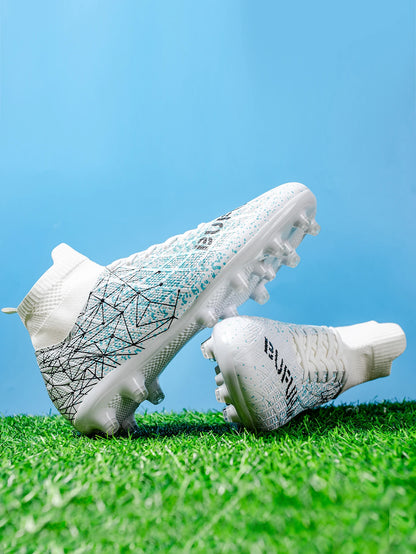 AG/FG Athletic Soccer Cleats PU Fabric Comfort Upper TPU Anti-Slip Long Studs Sole Reliable Quality Adult Kids Training Shoes