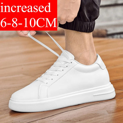 Baskets pour homme, chaussures rehaussantes, semelles rehaussantes, talons hauts de 6 à 10 cm, chaussures en cuir, chaussures de sport, chaussures pour homme