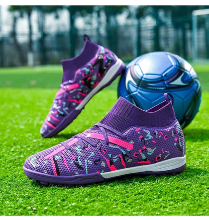 Chaussures de football pour hommes, chaussures de football professionnelles pour l'extérieur, chaussures de match de football, futsal, unisexe, respirantes, crampons d'entraînement, antidérapantes pour gazon