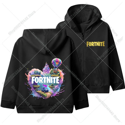 Hot Game Fortnite Zipper Hoodies Kids Hooded Jacket Children Thin Sweatshirt Autumn Long Sleeve Boy Clothing Casual Hood Coat