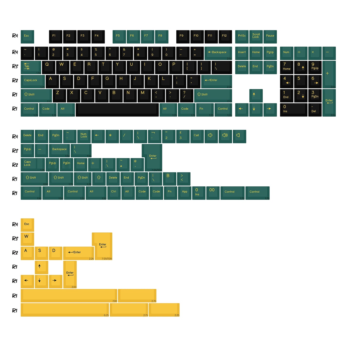 KBDiy GMK MarrsGreen Keycap tasti profilo Cherry Double Shot PBT ISO per kit tastiera meccanica gamer DIY Gaming Point KeyCap