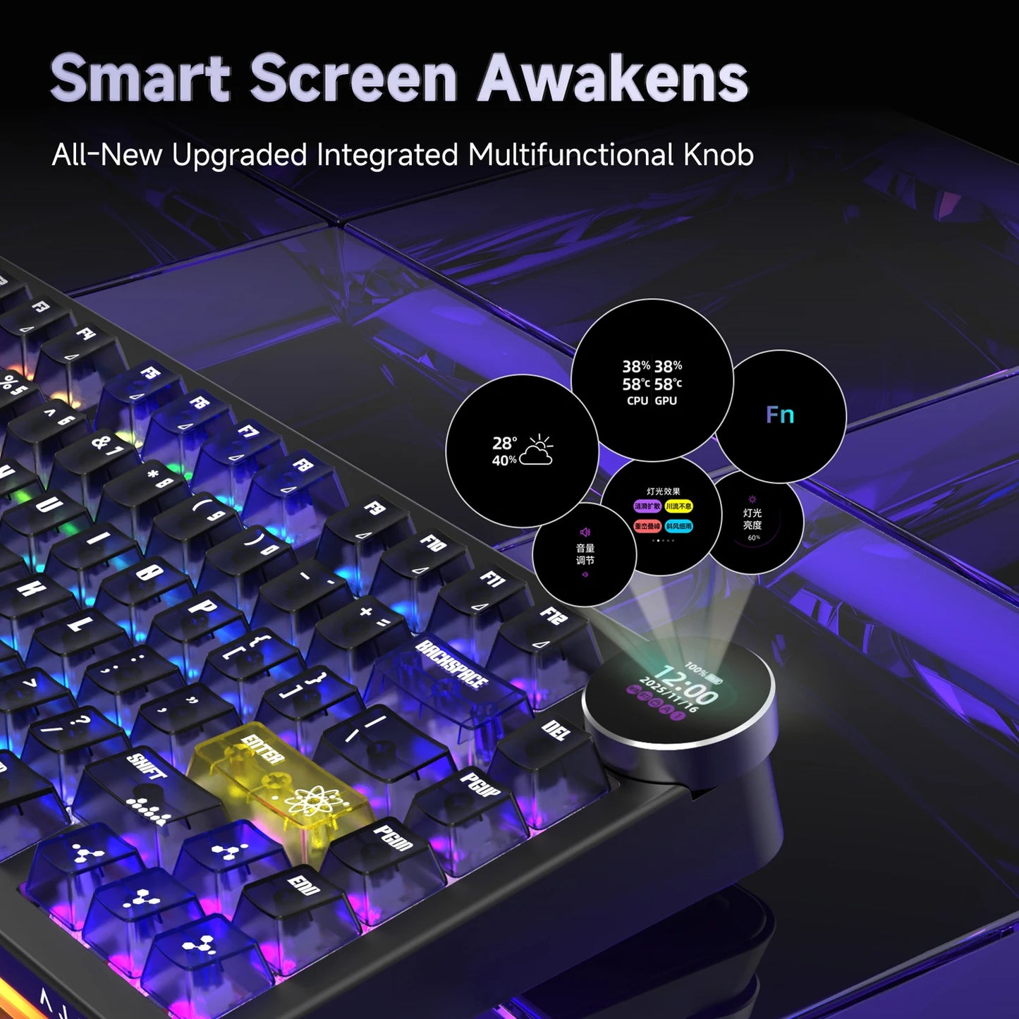 AJAZZ AK820 V2 / AK820 V2 Pro Gaming Mechanical Keyboard 75% ABS 82 Keys 10000mAh Wireless Tri-mode Gamer Keyboard for Laptop PC