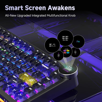 AJAZZ AK820 V2 / AK820 V2 Pro Gaming Mechanical Keyboard 75% ABS 82 Keys 10000mAh Wireless Tri-mode Gamer Keyboard for Laptop PC