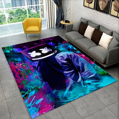 Cartoon F-Fortnite Game Gamer Carpet Rug for Playroom Bedroom Living Room Sofa Home Decor, kids Area Rug Non-slip Floor Mat