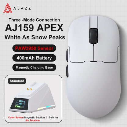 Bezdrôtová herná myš AJAZZ AJ159 APEX/AJ159PRO s RGB magnetickou nabíjacou základňou, ľahká herná myš AJ159P pre PC a notebook
