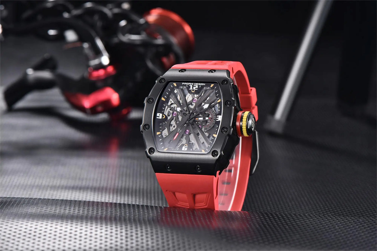 PAGANI DESIGN PD1738 Men Quartz Watches 42MM VH65 Black Case Sapphire Stainless Steel 50M Waterproof Wristwatch Watch for Men