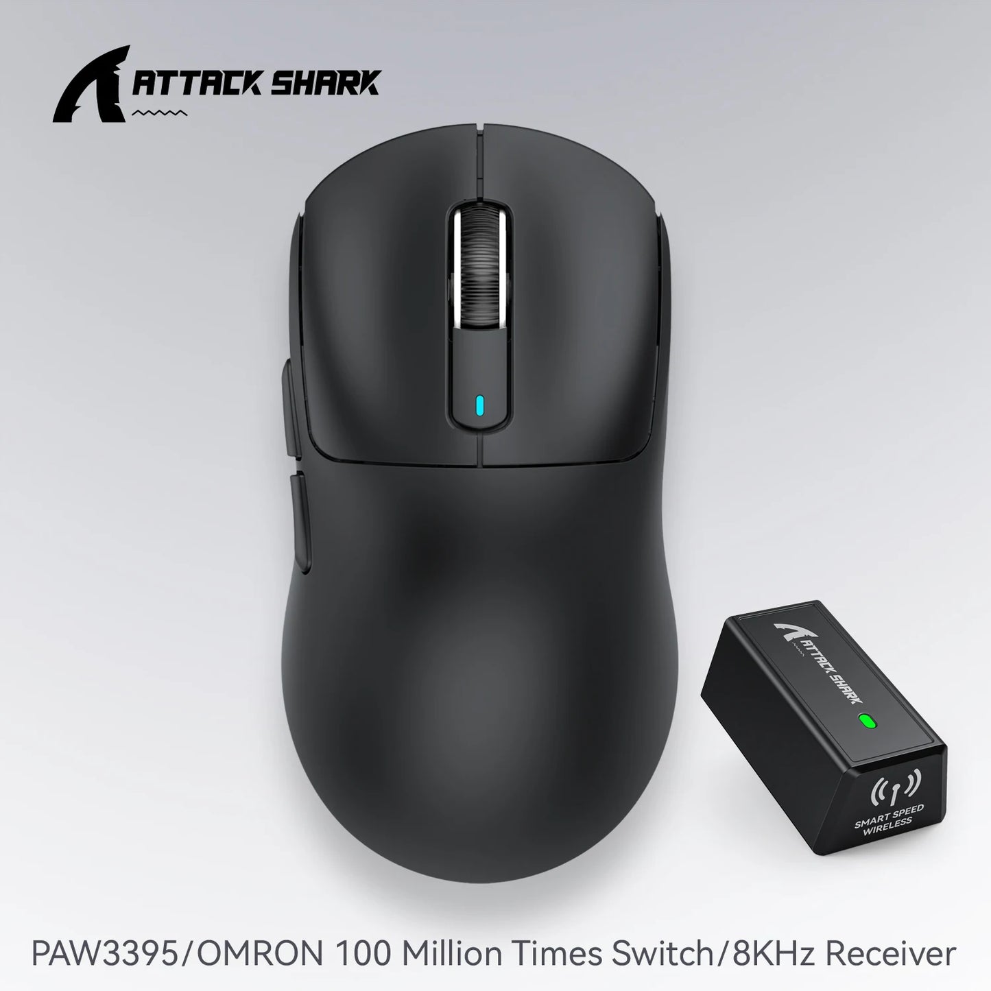 Atack Shark X3 PAW3395 Mouse Lightweight Wireless Gaming Mouse, Tri-Mode Mouse, 26K DPI PAW3395, PC/Laptop/Win/Mac