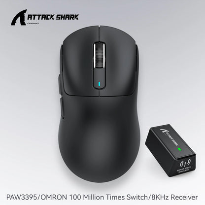 Atack Shark X3 PAW3395 Mouse Lightweight Wireless Gaming Mouse, Tri-Mode Mouse, 26K DPI PAW3395, PC/Laptop/Win/Mac