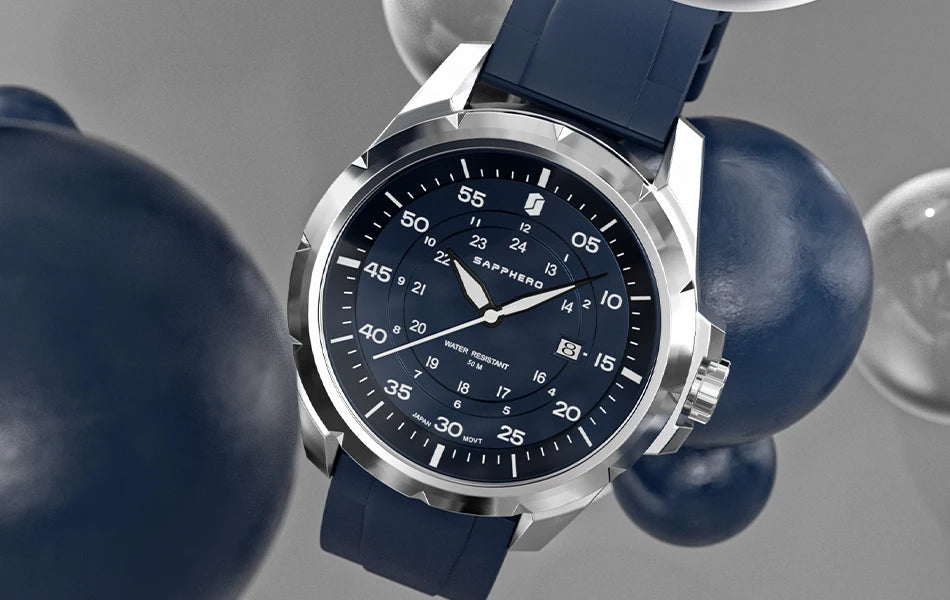SAPPHERO Men’s Watch – Luxury quartz watch, water-resistant to 50 m, featuring an imported movement and a stainless steel case – An ideal gift idea for men.