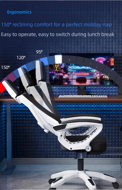Luxury Ergonomic Office Chair Recliner Gaming Chair with Armrests, High Back Swivel Office Chair, Comfortable Home Office Furniture with Adjustable Height