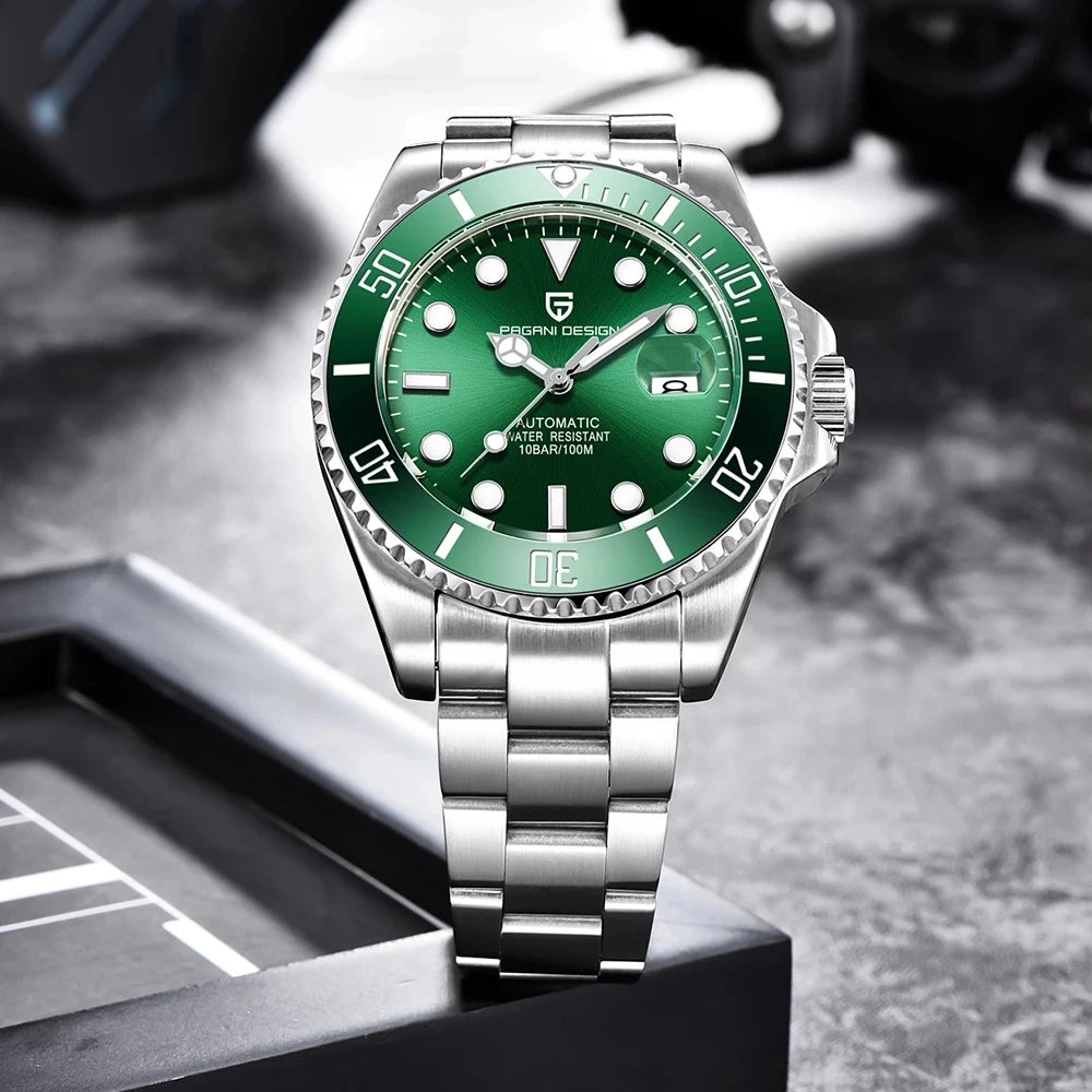 New PAGANI DESIGN Diving Automatic Mechanical Watch Luxury Sports Waterproof Watch Stainless Steel Sapphire Luminous Watch for Men