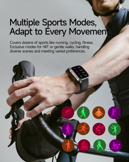 2026 New 650nm Laser Therapy Blood Fat Uric Acid Blood Pressure Smart Watch ECG+PPG Precise Health Monitor Smartwatches For Men