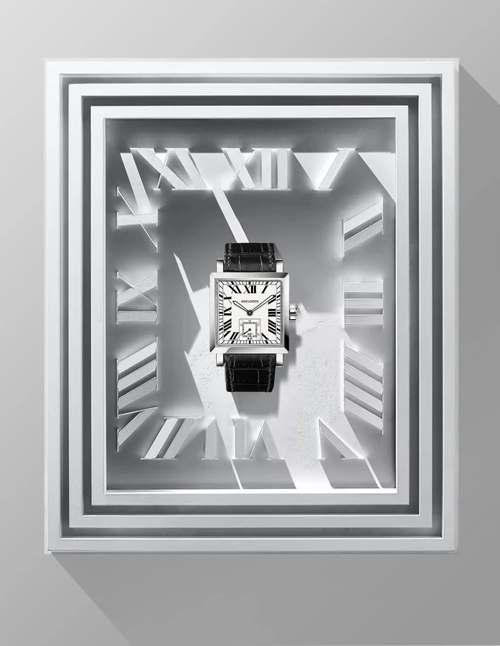 AGELOCER Original Codex Watch Men's Square Business Formal Automatic Mechanical Watch Birthday Gift for Men