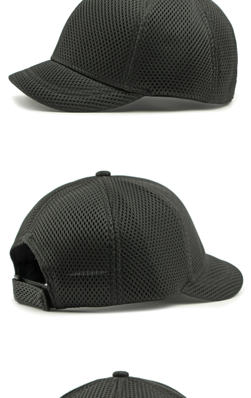 HT4828 5 cm Baseballkappe mit kurzer Krempe für Herren, 6-Panel-Baseballkappe, atmungsaktive Mesh-Trucker-Cap, Herren und Damen, einfarbig, schlichte Snapback-Cap