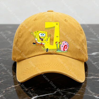 Spongebobs New Baseball Caps for Adult Cartoon Letter Fashion Man Women Washed Hat Summer Vintage Caps Anime Cute Birthday Gifts