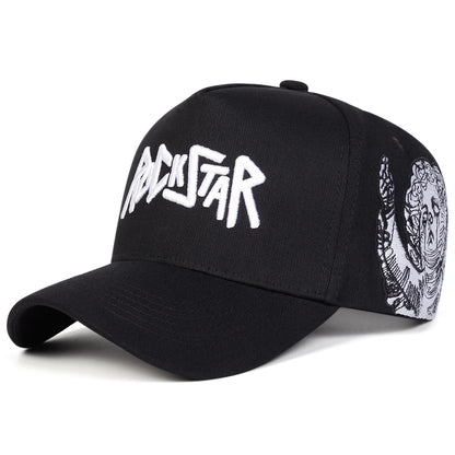 Șepci de baseball unisex ROCKSTAR cu broderie cu litere, pentru primăvară și toamnă, pentru activități în aer liber, reglabile, casual, cu protecție solară, șepci sportive