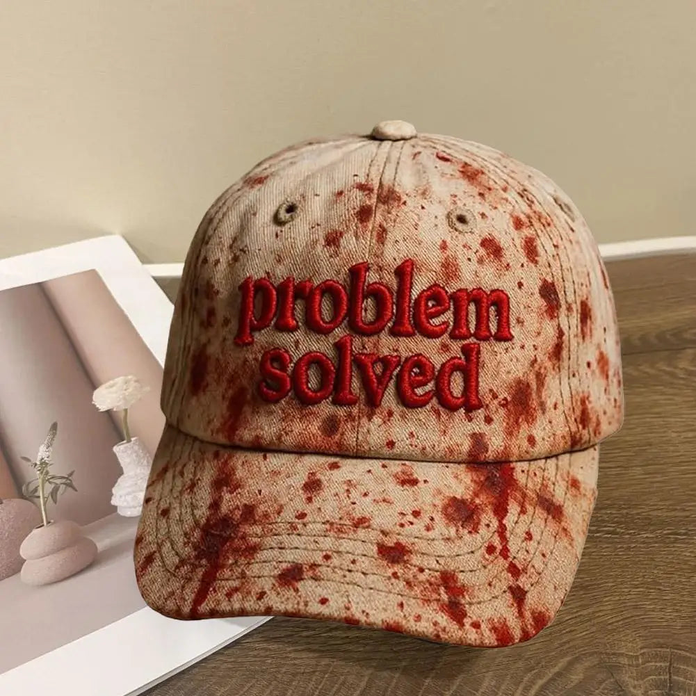 Problème de broderie sur le thème d’Halloween résolu : casquette sanglante d’horreur, idéale pour les fêtes d’Halloween, les accessoires de cosplay et les cadeaux