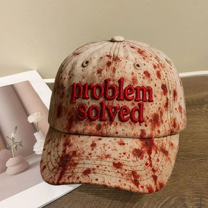 Problème de broderie sur le thème d’Halloween résolu : casquette sanglante d’horreur, idéale pour les fêtes d’Halloween, les accessoires de cosplay et les cadeaux
